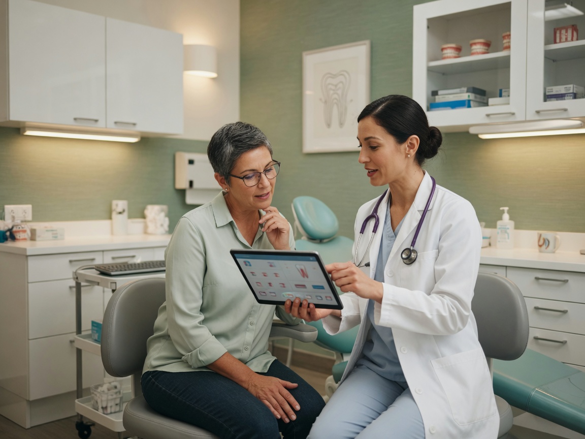 Dentist reviewing treatment options with a patient